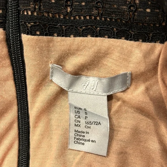 H&M top and skirt set, black lace with nude lining, top: M, bottom: S - Picture 8 of 8